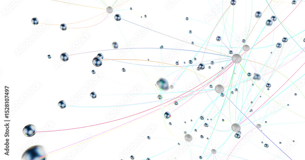 Aufkleber Futuristic geometric double data flow background with connecting dots and lines. Abstract digital
