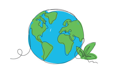 green earth, simple hand drawing