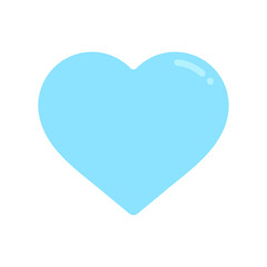 シンプルでかわいい水色のハート型のアイコン- 好きやいいね、恋愛･バレンタインデーのイメージ素材
