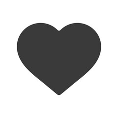 シンプルでかわいい黒いハート型のアイコン- 好きやいいね、恋愛･バレンタインデーのイメージ素材