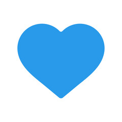 シンプルでかわいい青いハート型のアイコン-健康やメンタル、恋愛･ホワイトデーのイメージ素材