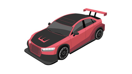 isometric view of sport racing speed street car vehicle