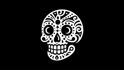 sugar skull smile vector logo, skull face, skull, skeleton, death, human, head, halloween, bone, dead, vector, symbol, illustration, horror, anatomy, scary, evil, icon, bones, danger, black