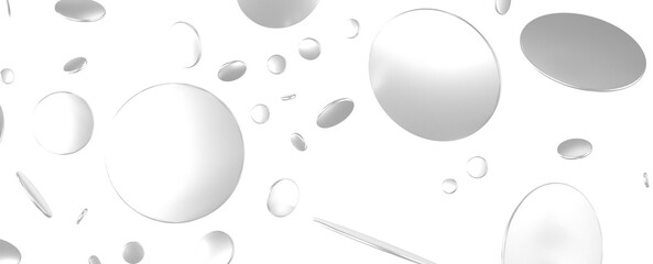 Radiant Revelry: Enthralling 3D Illustration of Shining silver Confetti