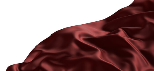 Red ribbon silk cloth fly cloth floating fabric background, 3d rendering