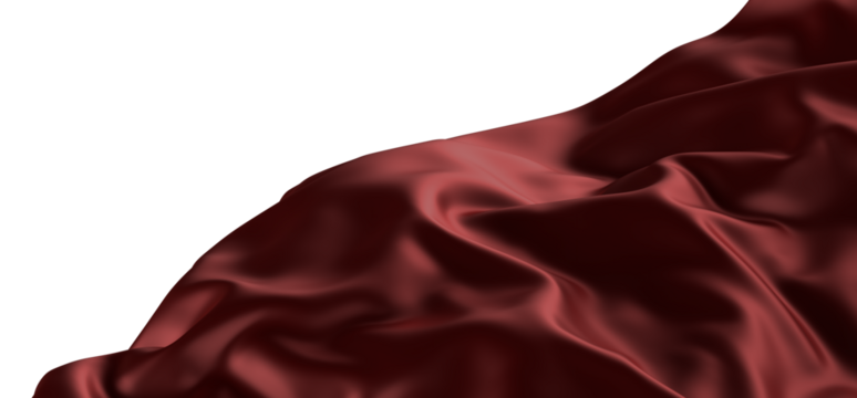 Red ribbon silk cloth fly cloth floating fabric background, 3d rendering