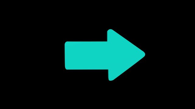 Animated 3D right arrow pointing on green background. arrow bouncing slide to right . arrow pointing right wards. Animated arrow icon pointing right
