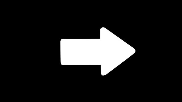 Animated 3D right arrow pointing on green background. arrow bouncing slide to right . arrow pointing right wards. Animated arrow icon pointing right
