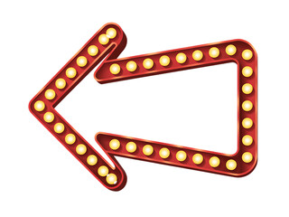 Retro arrow light sign.  Direction, navigation concept.