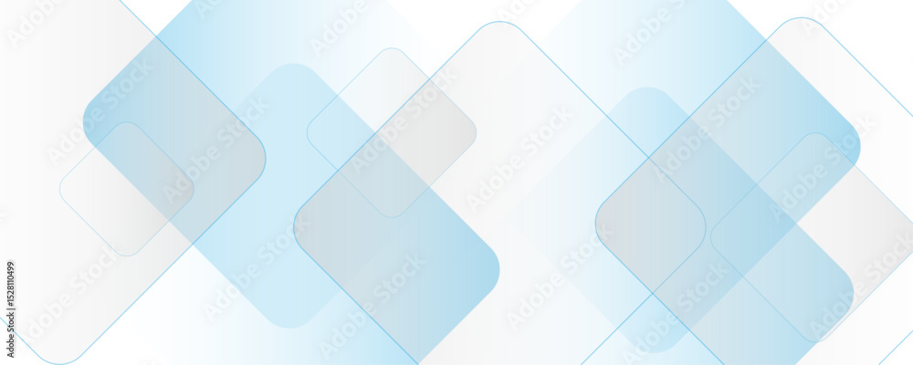 Poster abstract white and blue transparent square background. square geometric pattern modern and minimal c