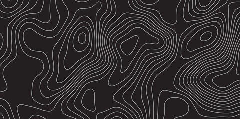 Topography white and black map background- Vector geographic contour map.
