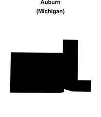 Auburn (Michigan) blank outline map
