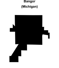 Bangor (Michigan) blank outline map
