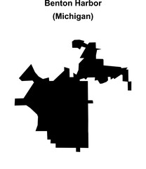 Benton Harbor (Michigan) blank outline map