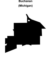 Buchanan (Michigan) blank outline map