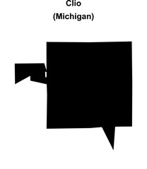 Fototapeta premium Clio (Michigan) blank outline map