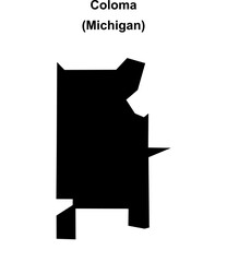 Coloma (Michigan) blank outline map