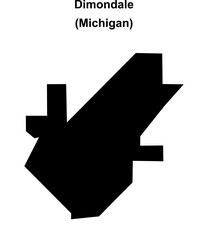 Dimondale (Michigan) blank outline map