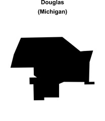 Douglas (Michigan) blank outline map