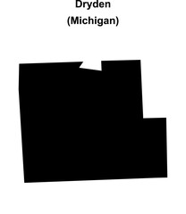 Dryden (Michigan) blank outline map