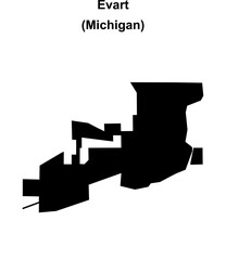 Evart (Michigan) blank outline map