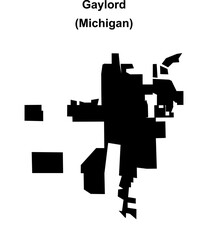 Gaylord (Michigan) blank outline map
