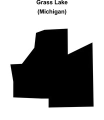 Grass Lake (Michigan) blank outline map