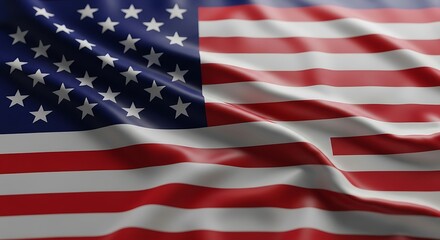 Obraz premium Waving American flag featuring stars and stripes, symbolizing patriotism and national identity.