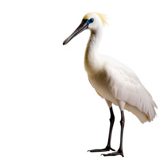 Obraz premium Elegant white bird stands gracefully against a plain background showcasing its beauty