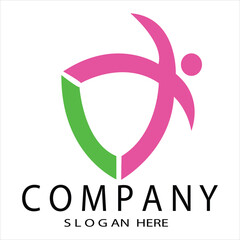 Sport logo shield concept premium vector