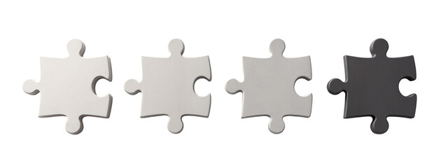 A set of four pieces of a jigsaw puzzle