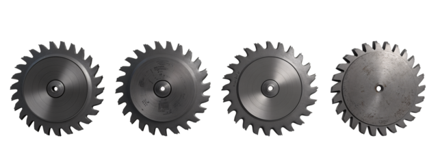 A set of four circular blades
