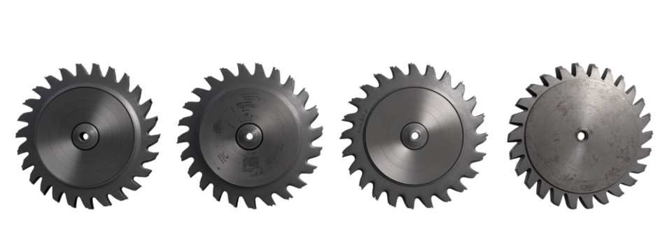 A set of four circular blades