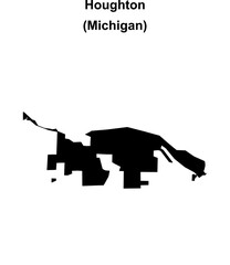 Houghton (Michigan) blank outline map