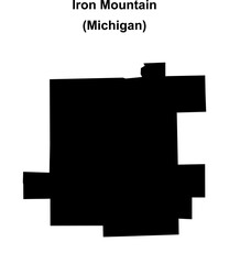 Iron Mountain (Michigan) blank outline map