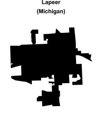 Lapeer (Michigan) blank outline map