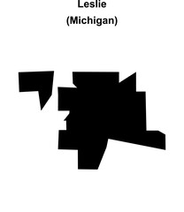 Leslie (Michigan) blank outline map
