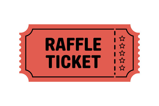 A Simple Illustration of a Red Raffle Ticket Design Element