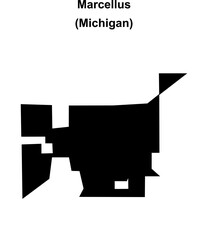 Marcellus (Michigan) blank outline map