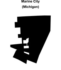 Marine City (Michigan) blank outline map