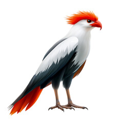 Fototapeta premium Colorful and Vibrant Bird with Distinctive Red and Orange Feather Crest Stands Proudly