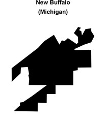 New Buffalo (Michigan) blank outline map