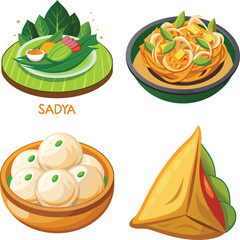 Set of cartoon fast food colorful isolated on a white background
