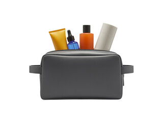 Toiletries in a travel bag