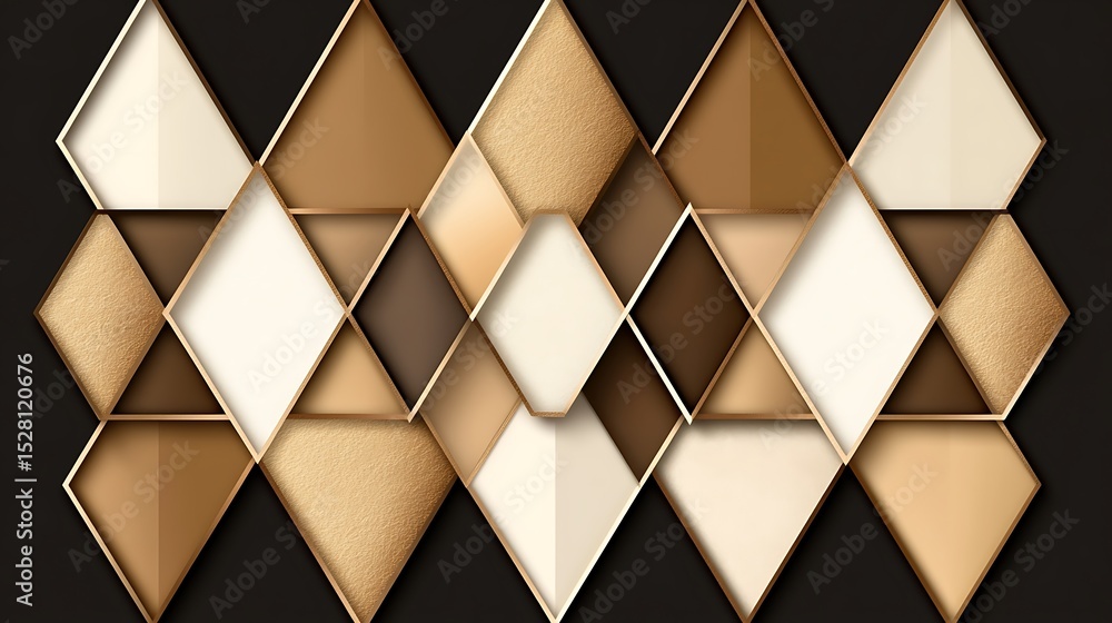 Poster abstract diamond arrangement with neutral color gradient background pattern
