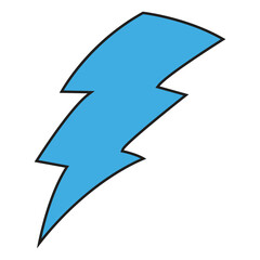 Thunder hand drawn color vector illustration