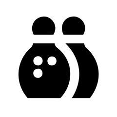 Bowling pins icon two pins simple graphic design element