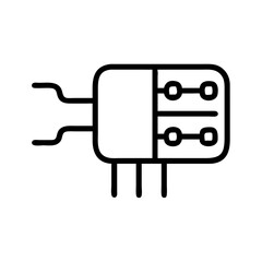 Simple line art illustration of an integrated circuit microchip