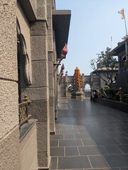 Temple Corridor with Sculpted Pillars