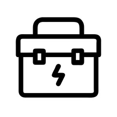 Electric toolbox icon black and white graphic design element